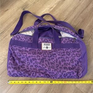 PINK Victoria's Secret Purple Leopard Print Women's Weekender Bag